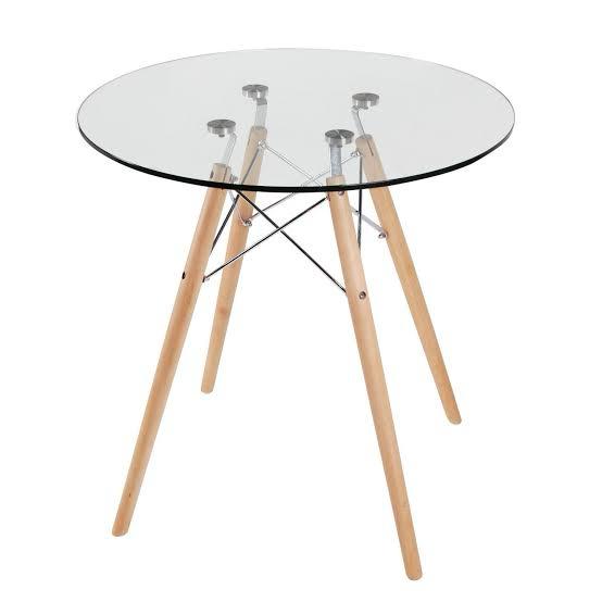 Ahşap ayaklı lüks cam masa